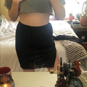 Black Silk Mini Skirt size Small